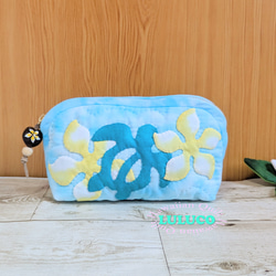 ハワイアンキルトポーチ ☆ ホヌ・ハイビスカス ピンク ポーチ LULUCO