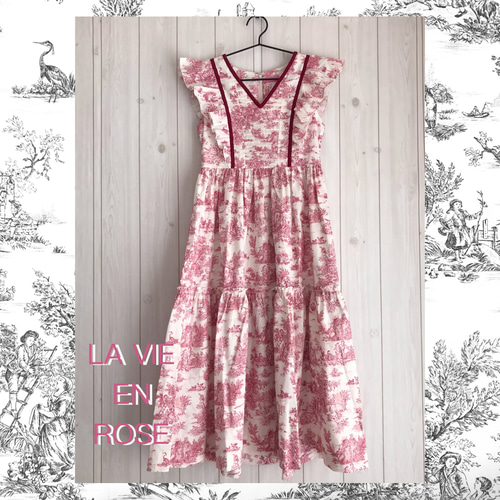 トワルドジュイ ノースリーブワンピース（Toile de jouy : 田園） FREE