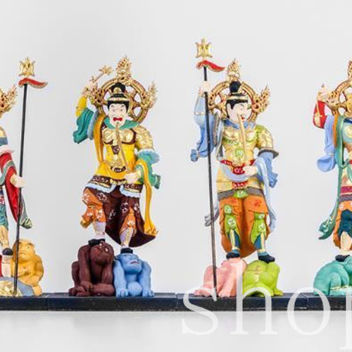 江戸時代 彩色木彫仏 広目天立像 木彫 時代物 木造彩色 四天王