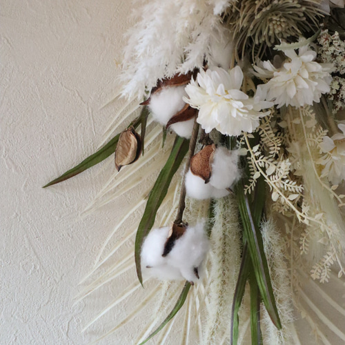 まるでドライフラワーみたいな白いスワッグ アートフラワー BEAT 通販