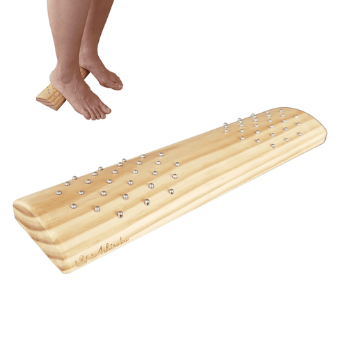 Ashiraku 青竹踏み 木製 ステンレスイボ付き 和モダンデザイン オイル