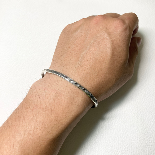 silver950 スタンプワーク シルバーバングル ブレスレット