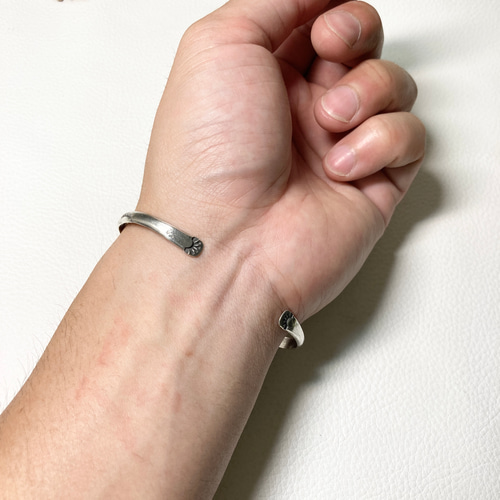 silver950 スタンプワーク シルバーバングル ブレスレット