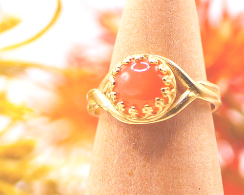 天然石オレンジムーンストーン〈6月誕生石〉（カボション8