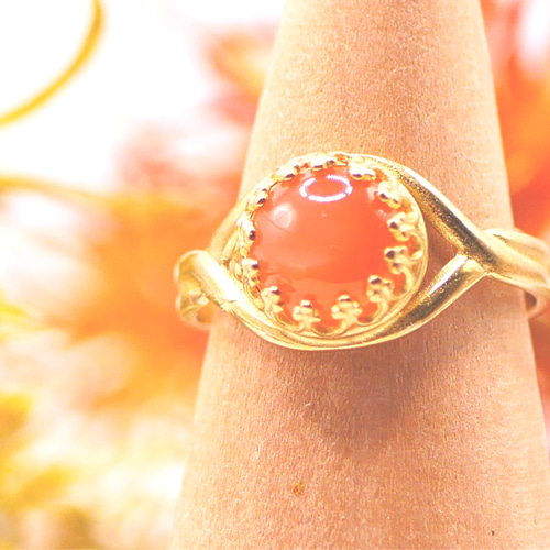 【美品】  No.46C リング ムーンストーン 6.5号 K18/Pt「ロイヤルブルームーン バース ヌード」チェーンリング