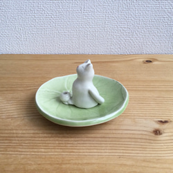 陶器の白猫のお香立て 7枚目の画像