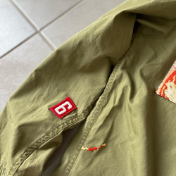 帯リユースパッチワークジャケット　狛犬帯　USED USボウイスカウトシャツリボーン 10枚目の画像