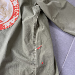 帯リユースパッチワークジャケット　狛犬帯　USED USボウイスカウトシャツリボーン 15枚目の画像