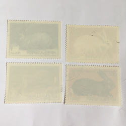 使用済切手   ブルガリア   ウサギ4枚 2枚目の画像