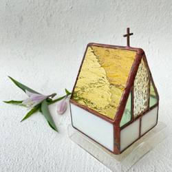 “蜂蜜教堂” [中型教堂] 彩色玻璃 LED 燭台 第2張的照片