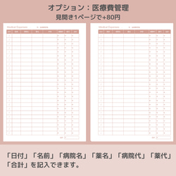 B5サイズ 家計簿 ルーズリーフ ピンク 9枚目の画像