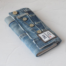 専用ページ*デニムリメイク【フリル付き長財布】お財布バッグ ハンドメイド sold ont)デニムリメイク＊フリル＊長財布＊ジーンズリメイク 長