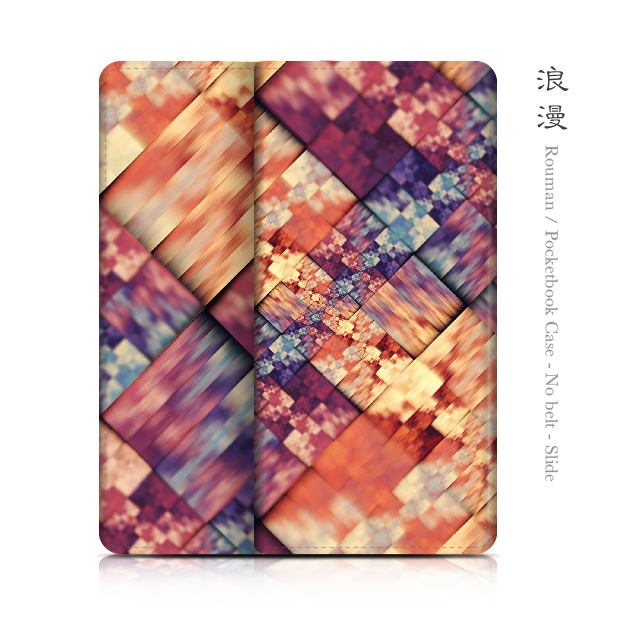 Android対応｜浪漫 - 和風 帯無 手帳型スマホケース / スライド式