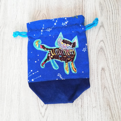 お弁当袋　コップ袋　ランチョンマット　3点セット　チャーミングcatの星座柄　入園入学　猫柄　 5枚目の画像
