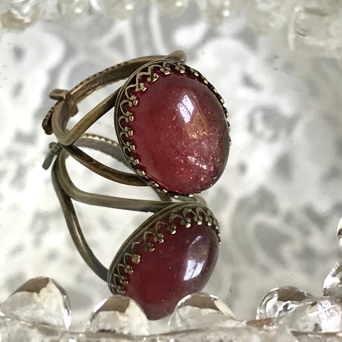 グミの実のような天然石・・アンティーク調 レッド アベンチュリン