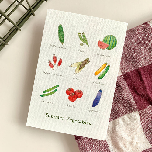 夏のお野菜＊ポストカード＊A5ポスター イラスト KOERI 通販 14323397