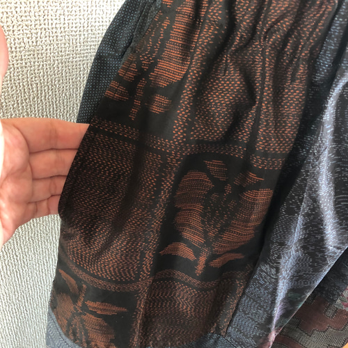 179⿻紬リメイクロングスカート　着物リメイクロングスカート　パッチワーク 179⿻紬リメイクロングスカート 着物リメイクロングスカート