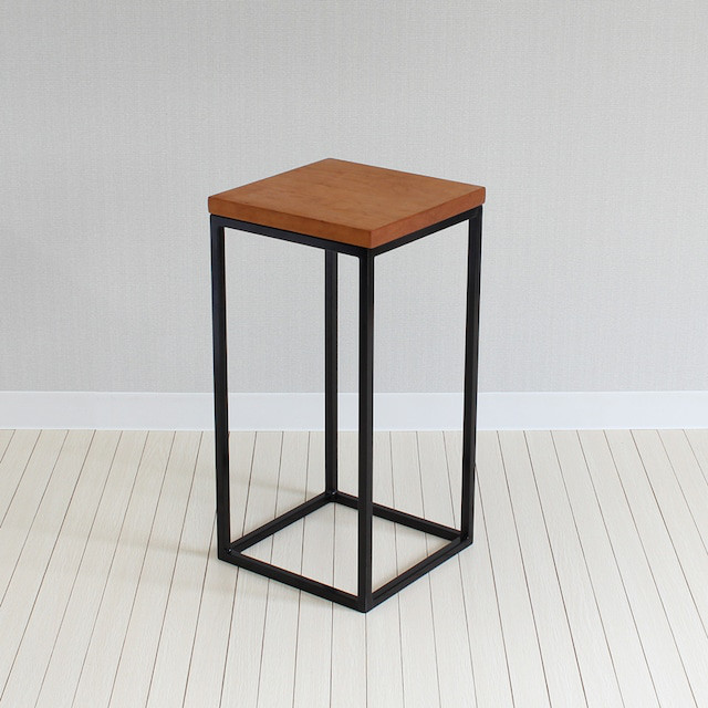 チェリーの木とアイアンのサイドテーブル 送料無 天然木無垢材 受注製作