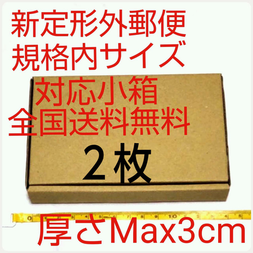 定形外郵便用小型ダンボール２枚：厚さMAX3cm定形外郵便規格内サイズ