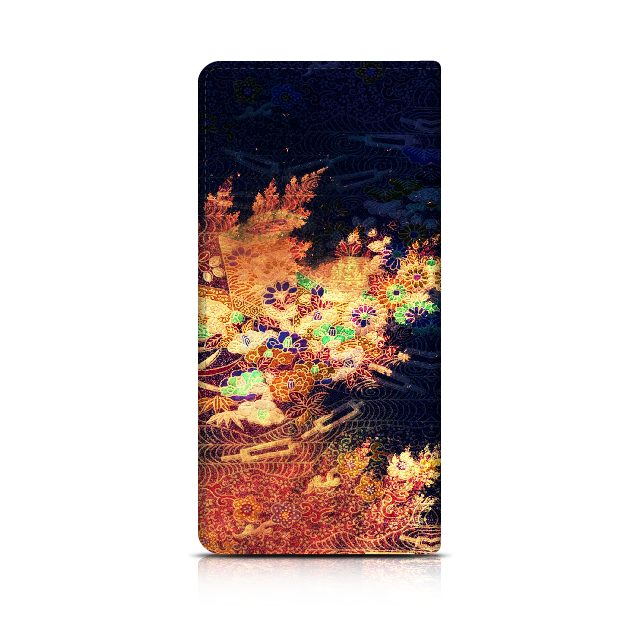 Android対応｜金秋 - 和風 帯無 手帳型スマホケース / スライド式