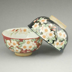 ◆商品番号　6476 枝垂れ桜夫婦茶碗　陶あん 2枚目の画像