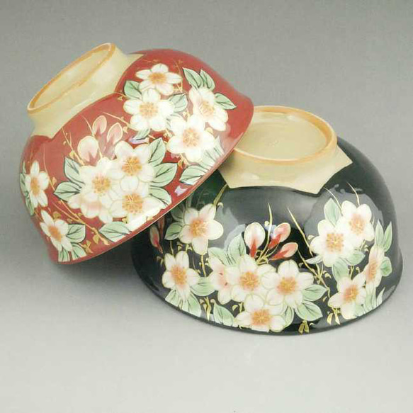 ◆商品番号　6476 枝垂れ桜夫婦茶碗　陶あん 6枚目の画像