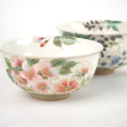 ◆商品番号　8367 花うつろい夫婦茶碗　陶あん 3枚目の画像