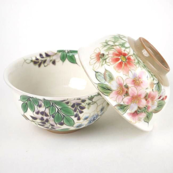 ◆商品番号　8367 花うつろい夫婦茶碗　陶あん 5枚目の画像