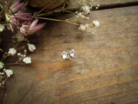 Only One 銀の滴ふるふるハーキマーダイヤモンドピアス-63-/SV925 3枚目の画像