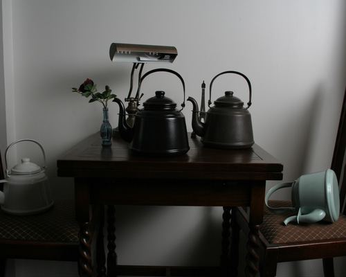 レトロ・ホーロー・ケトル マットブラック ポット・急須 hearth