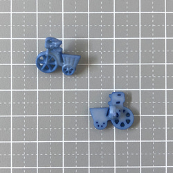 レトロ ボタン 自転車 ブルー 17mm 7個セット au-172 3枚目の画像