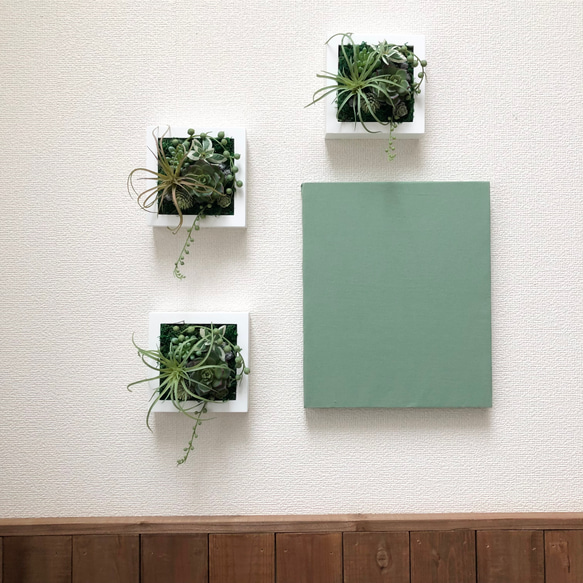 爽やか多肉植物グリーン 壁掛け アーティフィシャルフラワー 6枚目の画像