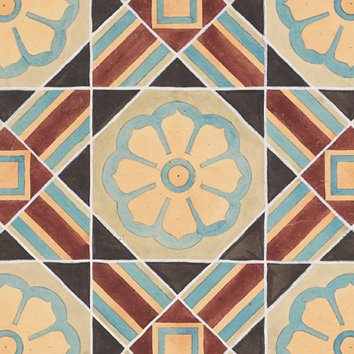 NO.408】タイル模様アートポスター☆お洒落モダン幾何学柄オリエンタル