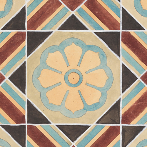 アンティーク　タイルアート　　　　　　モダンアート NO.408】タイル模様アートポスター☆お洒落モダン幾何学柄オリエンタル