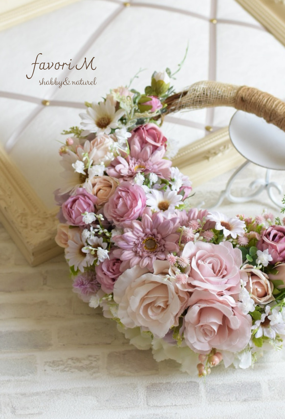 ウェディングブーケ・三日月リースブーケ・アーティフィシャルフラワー