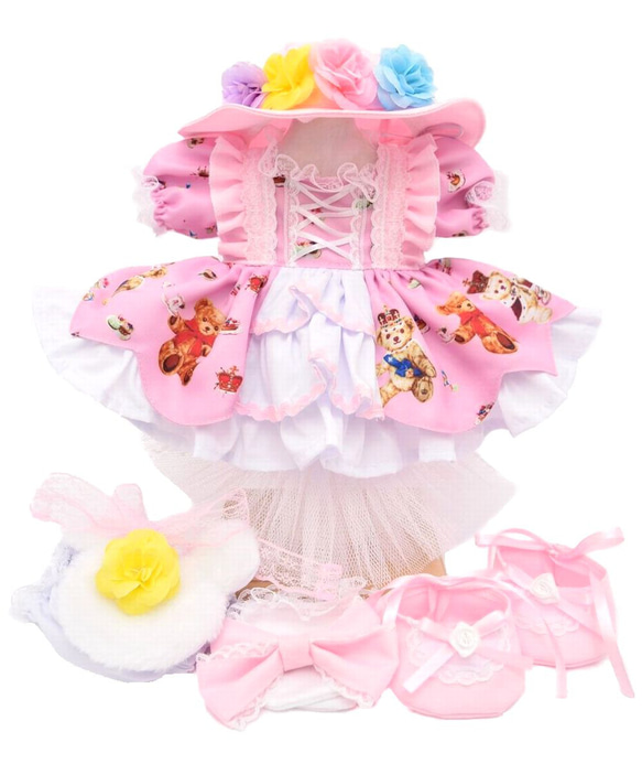 ステラルー 服 コスチューム くまちゃんドレス ピンク 本体無 Sサイズ用 送料無料 6枚目の画像