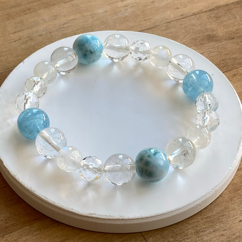 【アクアマリン×ムーンストーン】澄んだ癒しと直感力のブレスレット 恋愛運 天然石 アクアマリン×ムーンストーン】澄んだ癒しと直感力の