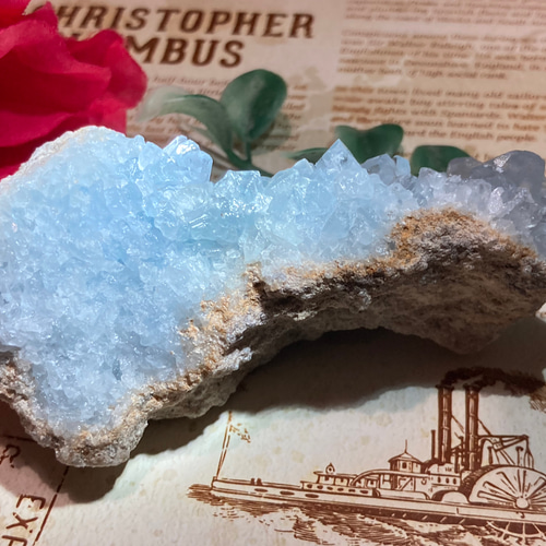 天使の石໒꒱✨ セレスタイト 天青石 クラスター 原石 ラフストーン