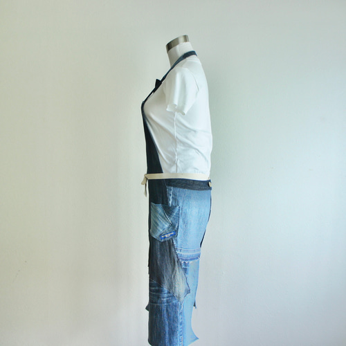 a-205 パッチワークデニムエプロン エプロン C d c『デニット工房