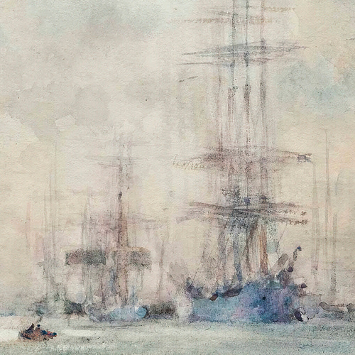 NO.409】大型船の絵画アートポスター☆海マリンレトロモダン