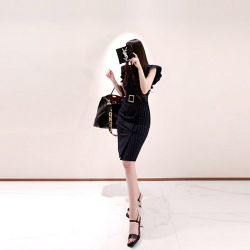 新作 レディースワンピース タイトワンピース ストライプ