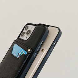 iPhoneケース ショルダー ミラー付き 斜めがけ スマホショルダー レザー カードポケット スマホケース 12枚目の画像