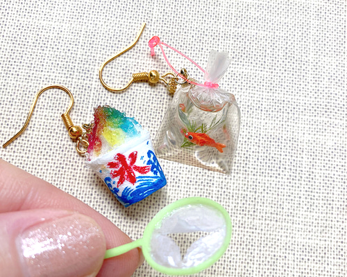 ミニチュア リアルキッチン かき氷 金魚 金魚すくい ヨーヨー ストラップ ミニチュア リアルキッチン かき氷 金魚 金魚救い ヨーヨー