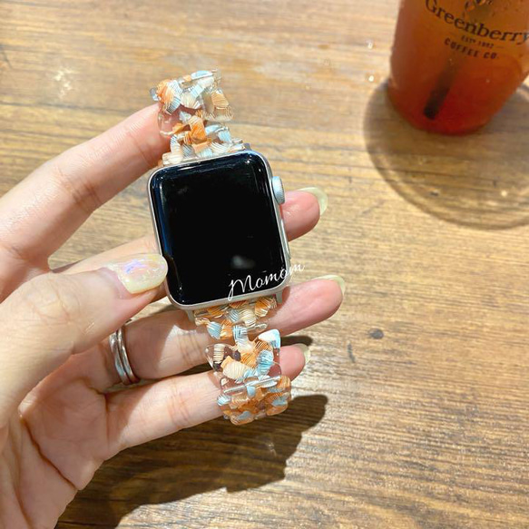 Apple Watch バタフライモチーフベルト オレンジ 4枚目の画像