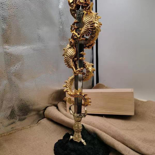 密教法器 倶利伽羅剣 仏教法具 弘法大師 真鍮製vajra52cm その他アート