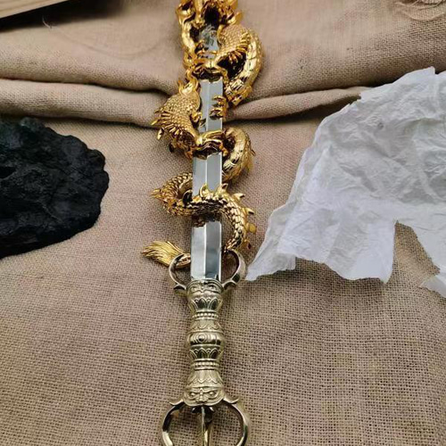 密教法器 倶利伽羅剣 仏教法具 弘法大師 真鍮製vajra52cm その他
