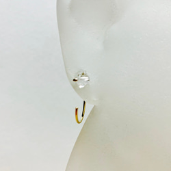 14kgfハーキマーダイヤモンドハギーフープピアス 2枚目の画像