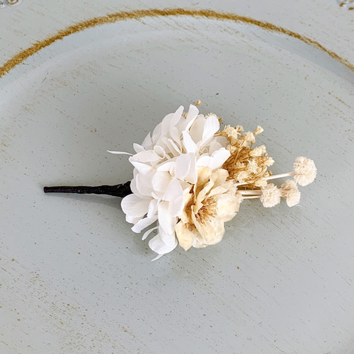 プリザーブドフラワーブーケとヘアアクセサリーセット 桃花_Toka】 お花の髪飾り HairOrnament ヘアアクセ アーティ