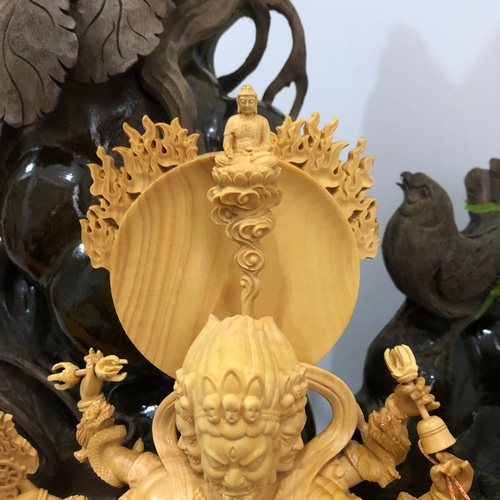 烏枢沙摩明王 穢跡金剛 手作り 木彫り 神様 貴重 鎮宅辟邪 彫刻