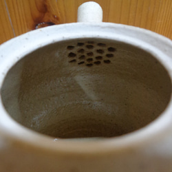 『モダン粉引き加飾ポットE』ティーポットコーヒーお茶湯呑和モダン急須 9枚目の画像